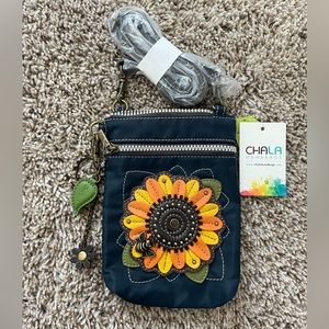 Chala Navy crossbody sunflower purse